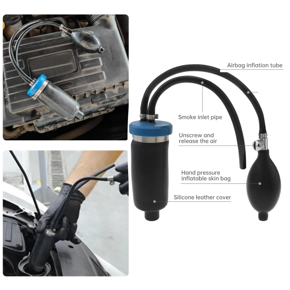 

Универсальный адаптер для легкого впуска, 12 В, автомобильный IIнадувной надувной детектор утечки дыма с закрытой воздушной подушкой для обнаружения утечек топлива