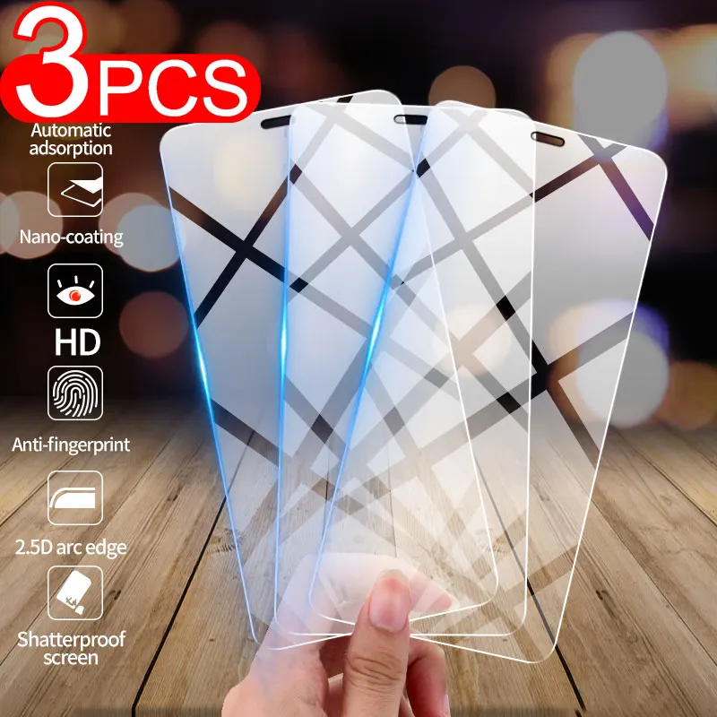 

3PCS Tempered Glass Film On For iPhone 11 12 13 Pro Max Mini X XR XS SE 2020 7 8 6s Plus For iPhone 5 5s Screen Protector Glass