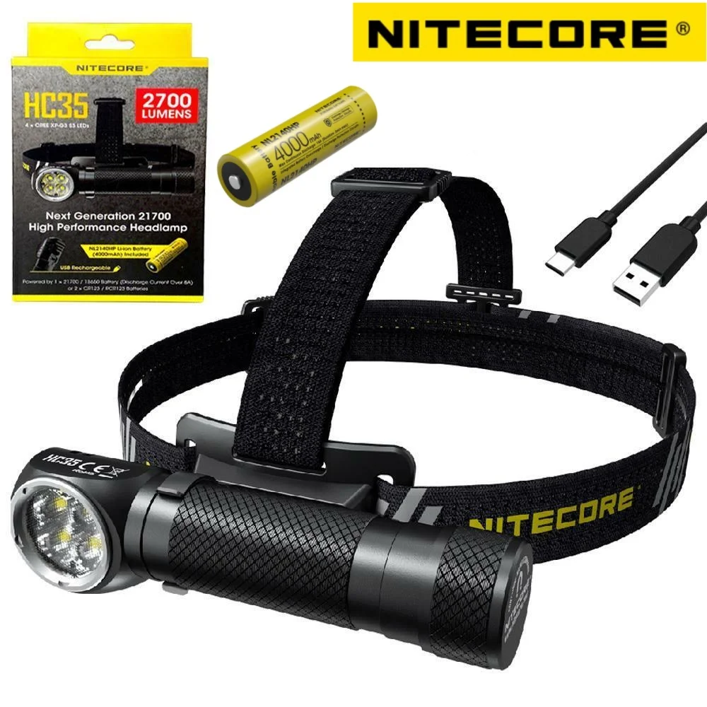 Перезаряжаемый налобный фонарь NITECORE HC35 2700 люмен высокопроизводительный
