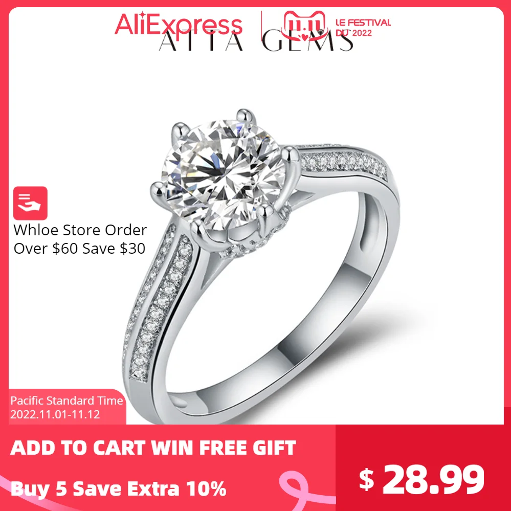 

Moissanite 1.5 Carats D Color Diamond Wedding Rings For Women 100% 925 Sterling Silver Sparkling Party Fine Jewelry Wholesale