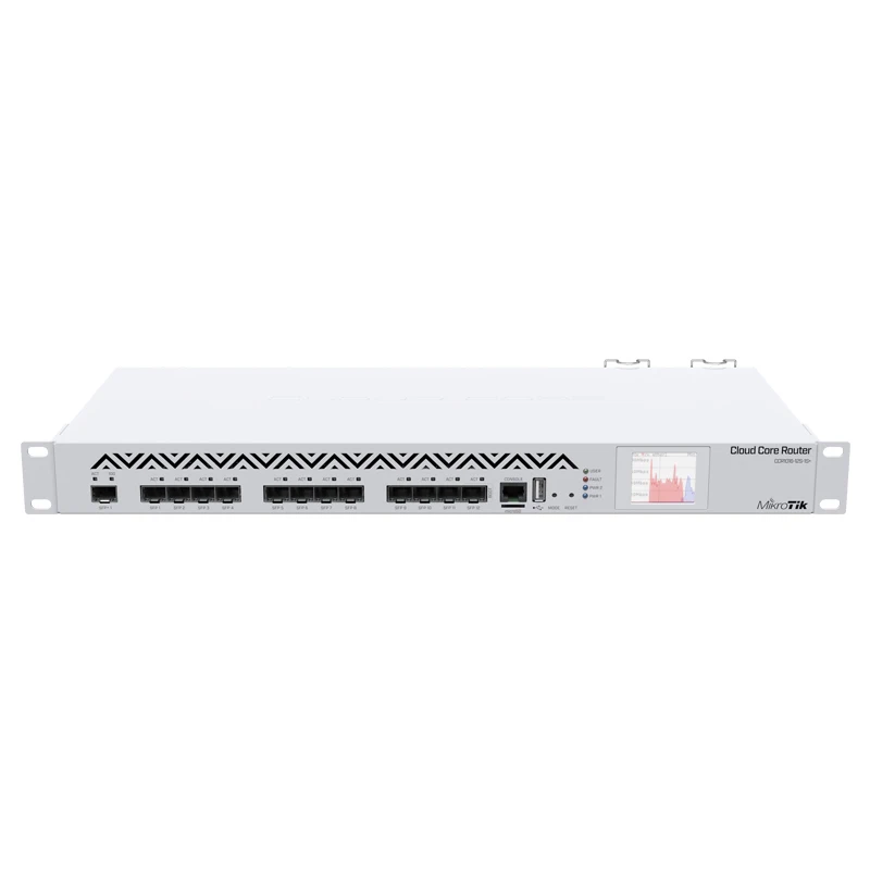 Mikrotik CCR1016-12S-1S+ Router 1U rackmount, 12xSFP cage, 1xSFP+ cage, 16 cores x 1.2GHz CPU, 2GB RAM, LCD panel, Dual Power