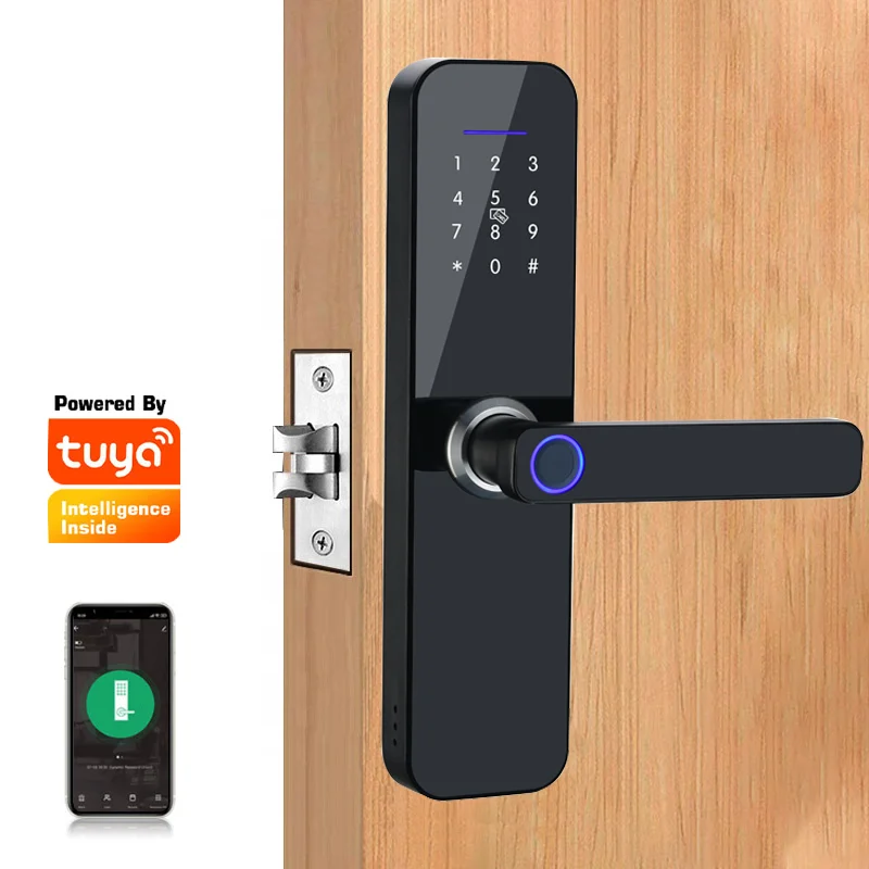 

Tuya APP Fingerprint & Password Keyless USB Emergency Charge Security Home Electronic Smart Door Lock