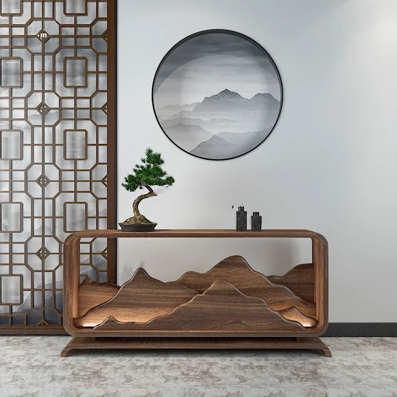 Новая консоль в китайском стиле современный фойе домашний вид сбоку шкаф для