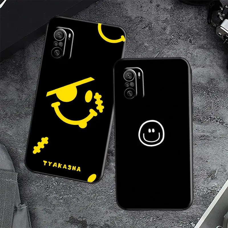 

Cartoon Smiley Phone Case For Redmi K40 Pro Plus K40 Pro K30 K20 Plus Gaming 0erj Stand Pixel Mirror Protective Sticker Android