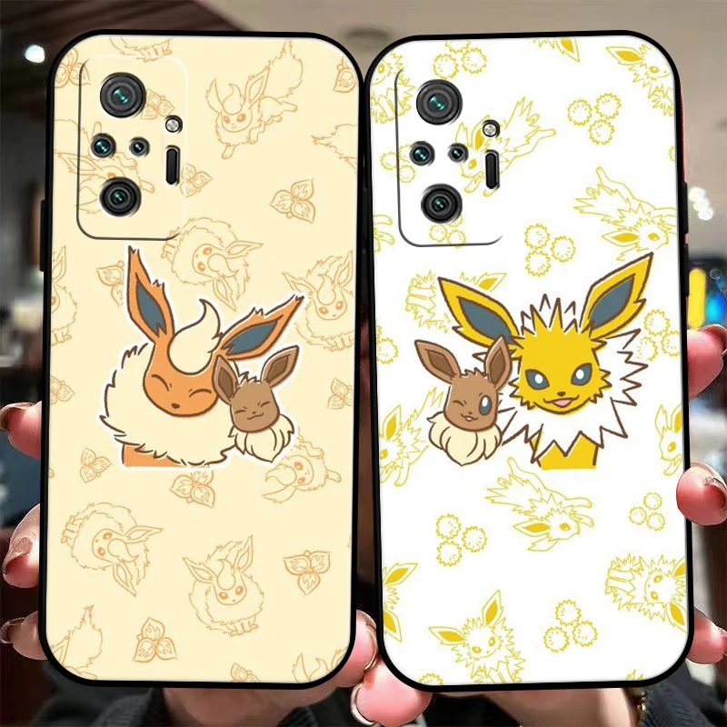 

Cartoon Pokémon Phone Case For Xiaomi Redmi 9 10 9i 9AT 9T 9A 9C Note 9 9T 9S 10 Pro 10S 5G Silicone Cover Black Coque Funda