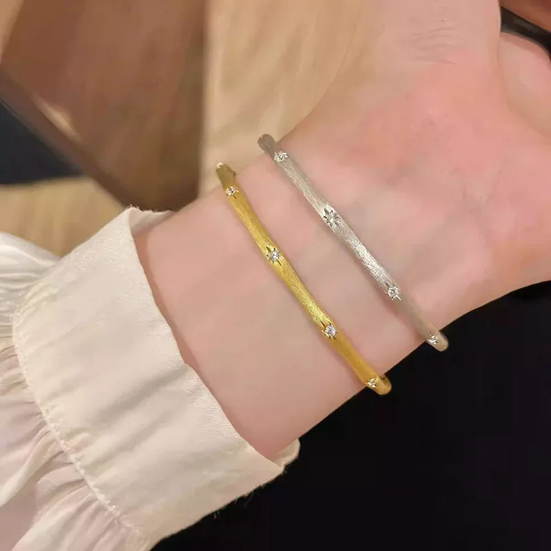 Серебро 29/5000 пробы яркая звезда итальянский матовый браслет ручной работы