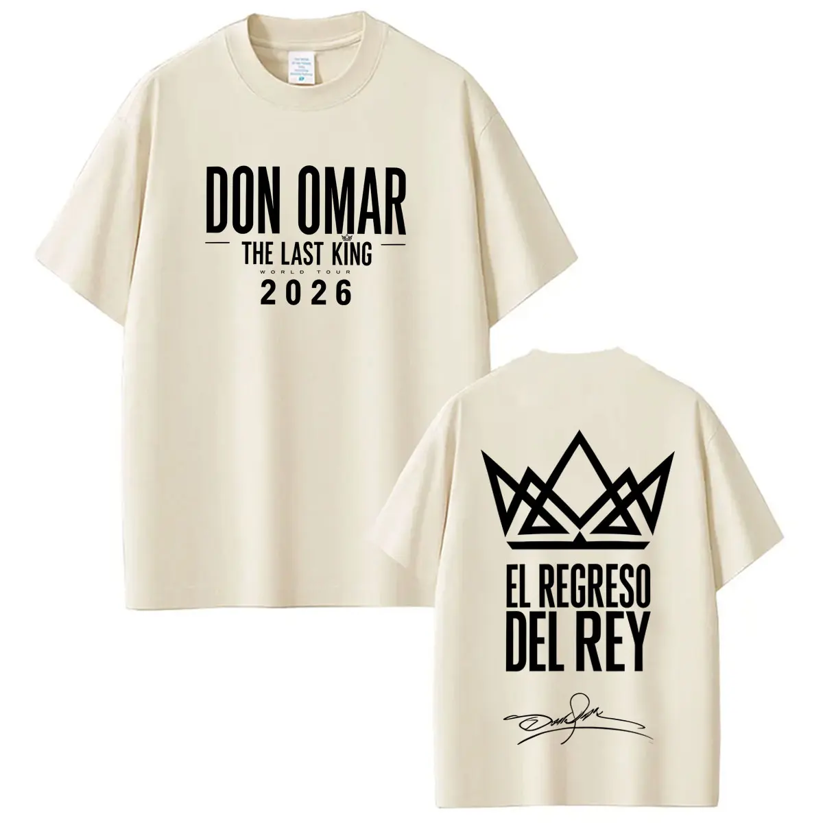 Футболки с принтом Rapper Don Omar The Last King Tour 2026, модные футболки для мужчин и женщин, повседневные хлопковые свободные футболки с короткими рукавами, топы (art.: 3920daed570b4) - 3920daed570b4