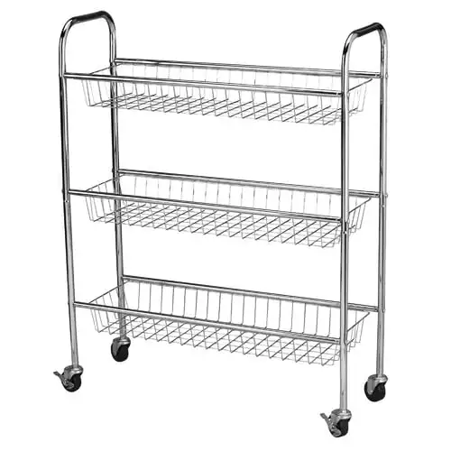 

Household Essentials Heavy Duty Chrome Utility Cart