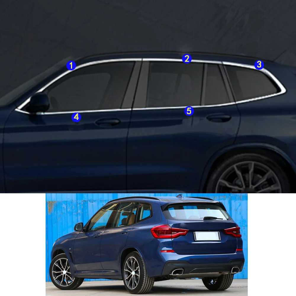 

For BMW X3 xDrive 25i 28i 30i 2018 2019 2020 2021 Car Sticker Garnish Pillar Window Middle Strip Trim Frame Hoods