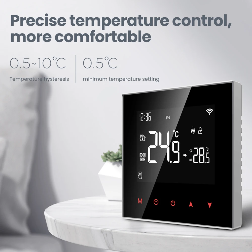 

Tuya WiFi Smart Thermostat Touch Screen Intelligent WiFi Temperature Controller for Electric Floor Heating Water/Gas Boiler