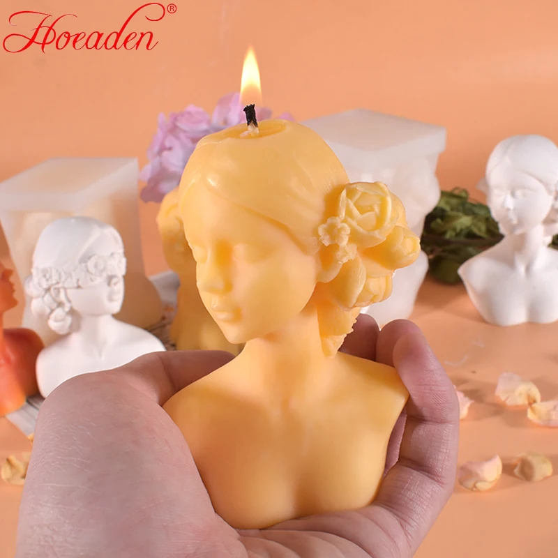 

Glamour Blindfolded Girl Portrait Silicone Candle Mold DIY Aromatherapy Candle Making Mold Handmade Scented Soap Silicone Mold