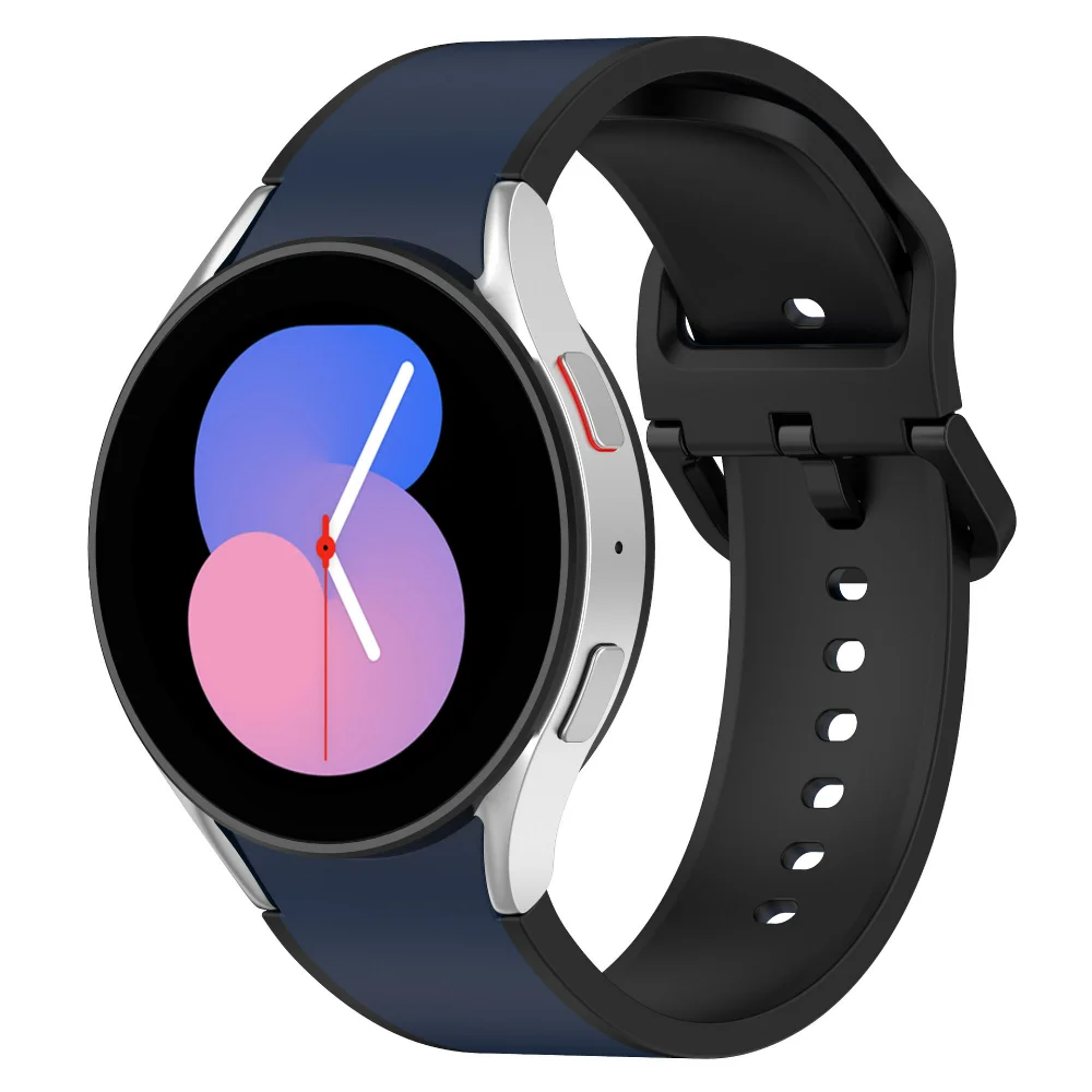 Фото Силиконовый ремешок для Samsung Galaxy Watch 4/5/6/7 44 мм 40 мм /6-4 Classic 47 мм 43 мм 42 мм 46 мм/5 Pro 45 мм, спортивный браслет, аксессуары №2