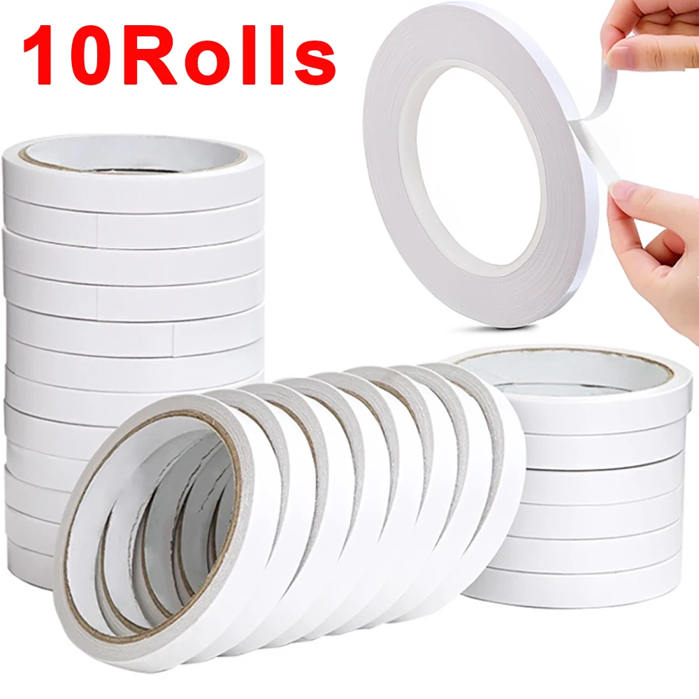 10/1Rolls Double Sided Tapes Strong Adhesive Sticky Tape Sticker For Gifts Wrapping Stamp Home Office Craft Stationery Supplies