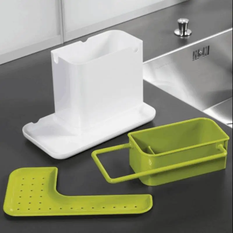 

Drainage Holder Pp European Cleaning Supplies Storage Gadgets Detachable Sponge Holder Sorting Racks Sink Box Storage Rack