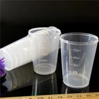 10pcs 50ml premium clear plastic graduated measuring cup pour spout kitchen tool transparent mixing cup diy mixing tool
