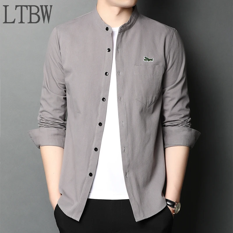 Fast Shipping New Men's Solid Color Long Sleeve Hunting Style Shirts Casual Long Sleeve Tops
