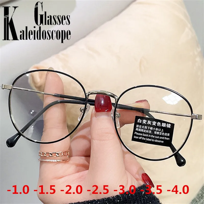 

Round Finished Myopia Glasses Women Men Optical computer Nearsighted Eyeglasses Prescription Diopter -1.0 1.5 2.5 3.5 4.0