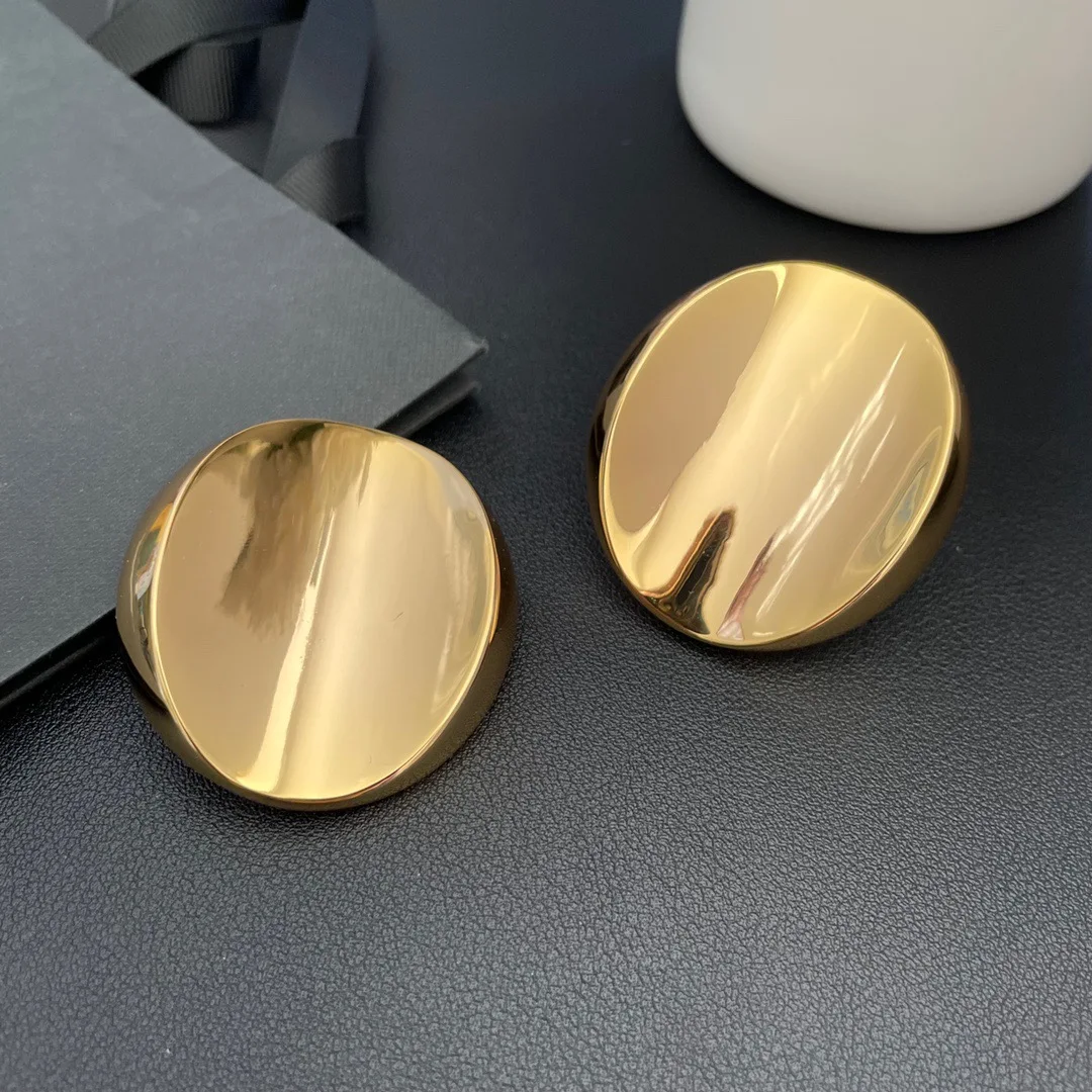 Серьги модные легкие роскошные ретро эллиптические геометрические зажимы для