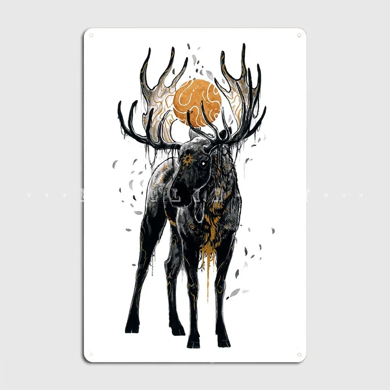 

Sun Moose Metal Plaque Poster Cinema Garage Bar Cave Design Plaques Tin Sign Posters