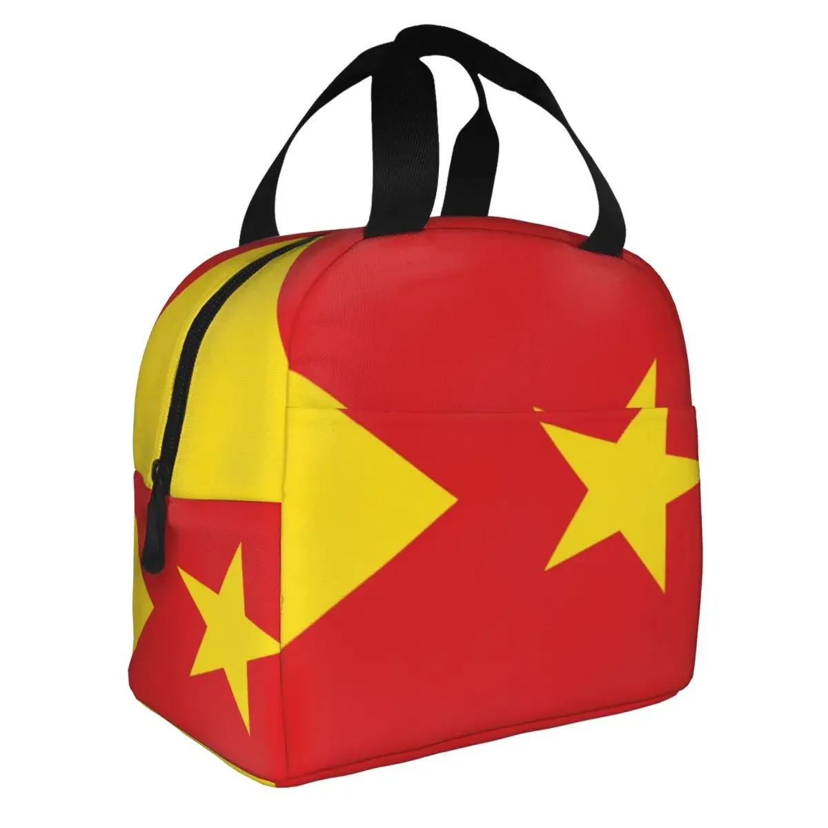 Фото Изолированная большая сумка для обеда с флагом региона Tigray для женщин, Эфиопия, многоразовый термохолодильник, коробка для бенто, школьная №2