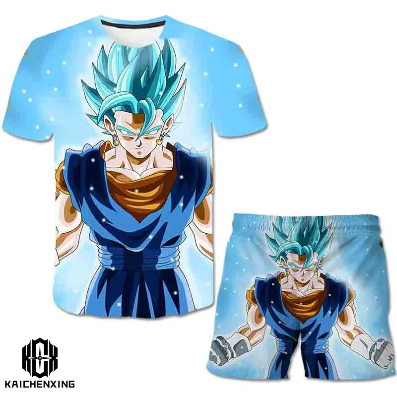 

2023 Children Dragon-ball Clothing Sets Summer Short Sleeve Tops Shorts 2Pcs Sets Kids Summer Costume Boys Girls Suit 4-14 Years