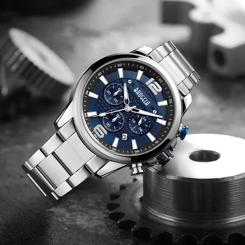 

BAOGELA Watches for Men 2023 New Chronograph Quartz Watch Luxury Stainless Steel Wristwatch Man Relogios Masculino часы мужские