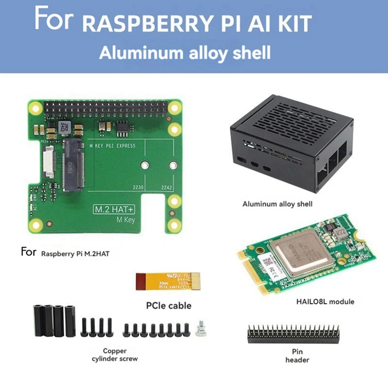 Для Raspberry Pi 5 AI Kit M.2 HAT + модуль ускорения Hailo Al чехол 13 TOPS Gen3 для домашней