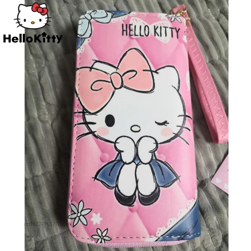 Hello Kitty Fashion Anime Women Wallet Y2k Korean Style Cartoon Kawaii Zipper Long Money Clips Student Coin Purses Card Wallets
