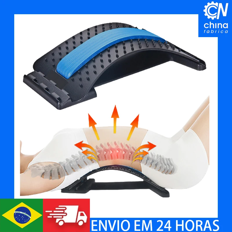 

Back Massager Stretcher Tools Neck Stretch Massage Spinal Waist Pain Relief Therapy Chiropractic Lumbar Support Humpback Device