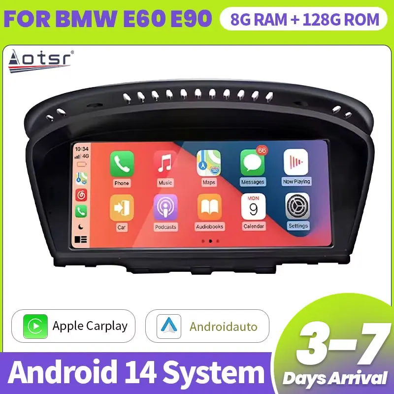 Беспроводная Автомобильная Мультимедийная система Apple CarPlay Android 14 для BMW 5 3 серии