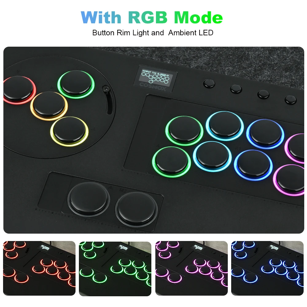Беспроводной контроллер Haute42-COSMOX X-Move Stick без рычагов для ПК, PS4, PS5, Xbox, Steam, Switch с регулируемым расположением кнопок, джойстик Hibox (art.: 3920d7d7ee182) - 3920d7d7ee182