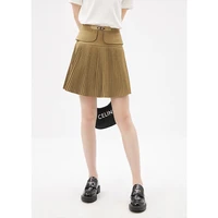 fashion design mini skirt women japan style polyester wool pleated appliques korean fashion clothing faldas largas mujer