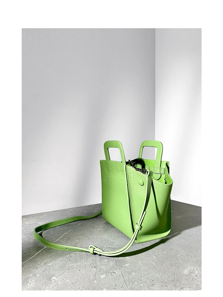

2022 New Design High Quality Bucket Bag Leather Portable Basket Bag Single Shoulder Women's Bag