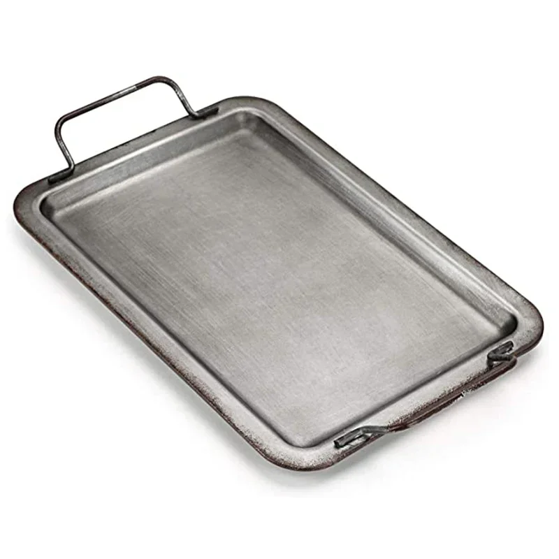 

Металлическая ретро тарелка с ручками