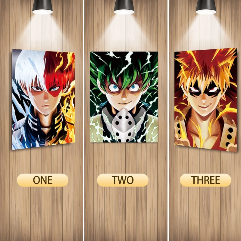 3D Lenticular Print Poster My Hero Academia anime Customize 3D  Wallpaper Flip Picture Wall Decor--Without Frame