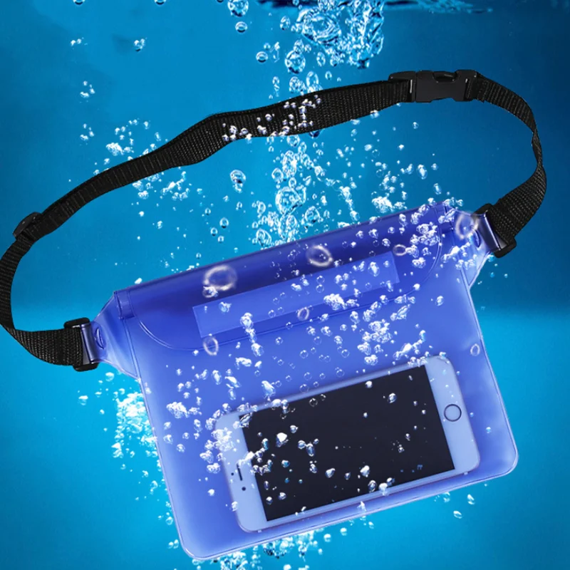 

PVC Waterproof Swimming Bag Rafting Diving Sports Dry Transparent Mobile Phone Bag Waist Bag Outdoor Sports Beach Accessories