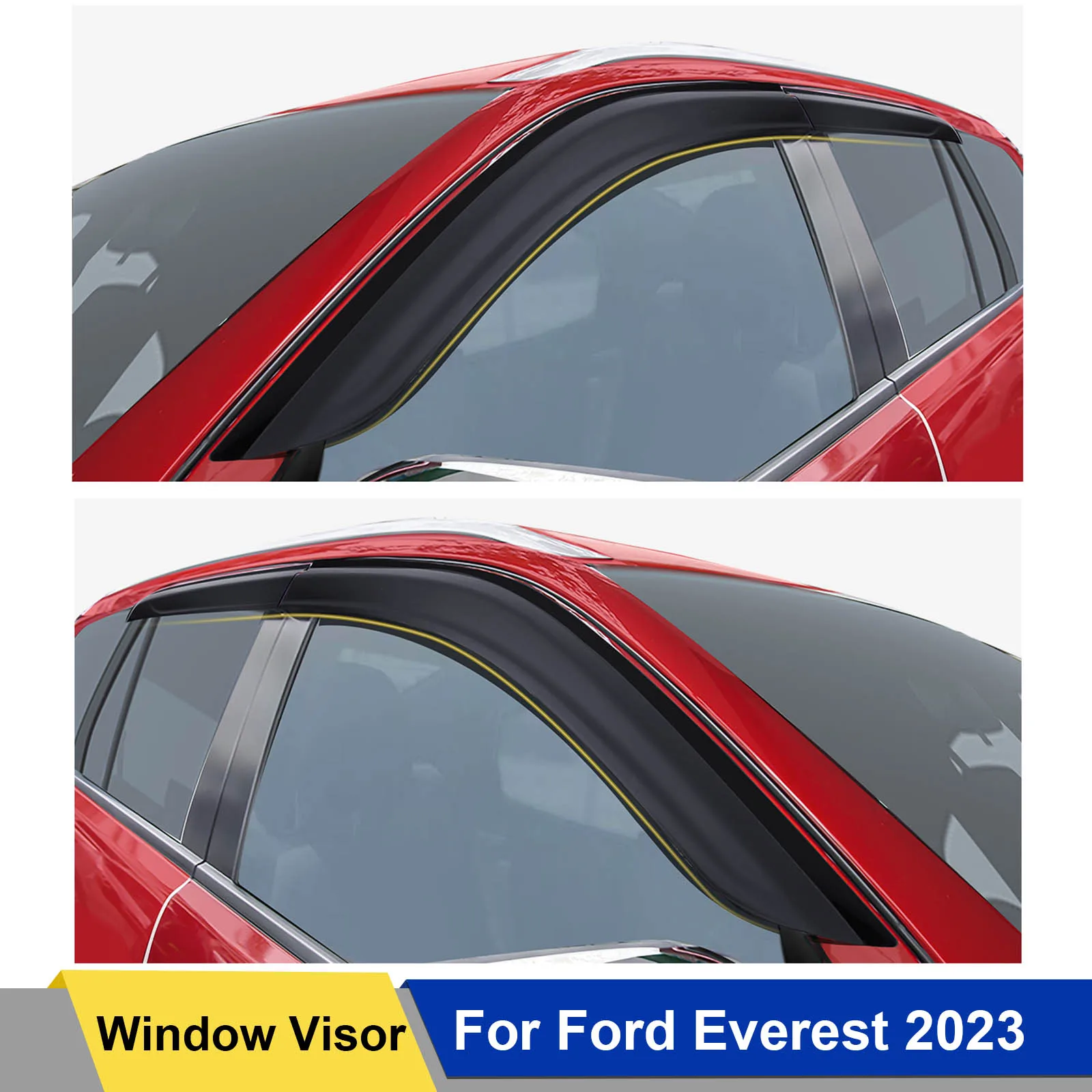 Deflector Window Visors Guard Vent Weather Shield Visor For Ford Everest Next Gen 2022 2023  Accessories