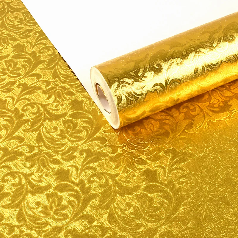 

Gold Leaf Wallpaper Golden Yellow Simple European Style KTV Ceiling Ceiling Living Room TV Background Wallpaper Wallpap