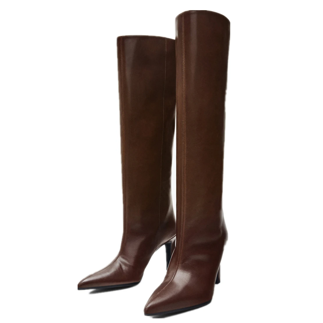

Maxdutti Ins Blogger Genuine Leather Fashion Shoes High Heel Knee Boot Shoes Women