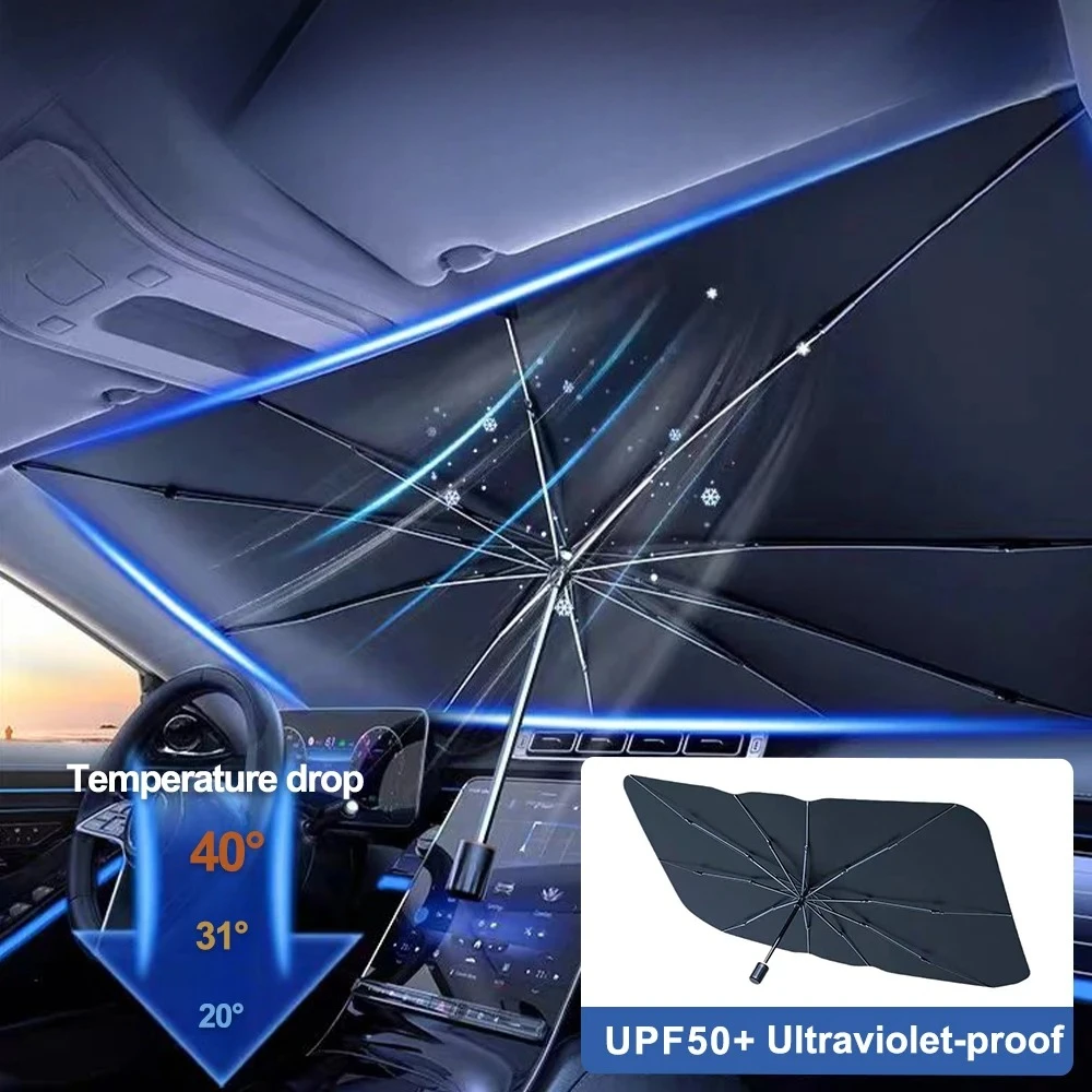 Фото Солнцезащитный зонт-шторка на лобовое стекло для Li Auto Lixiang L9, L8, L7, L6, MEGA: теплоизоляция и защита от солнца №2