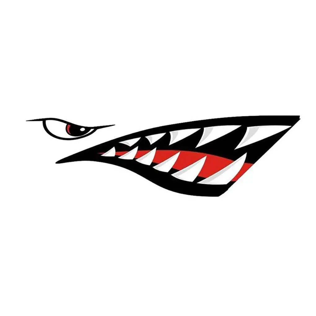 

2 Pieces Shark Teeth Accessories Mouth Vinyl Decals Stickers Label Funny Decoration Car Kayaks Boats Motorcycles