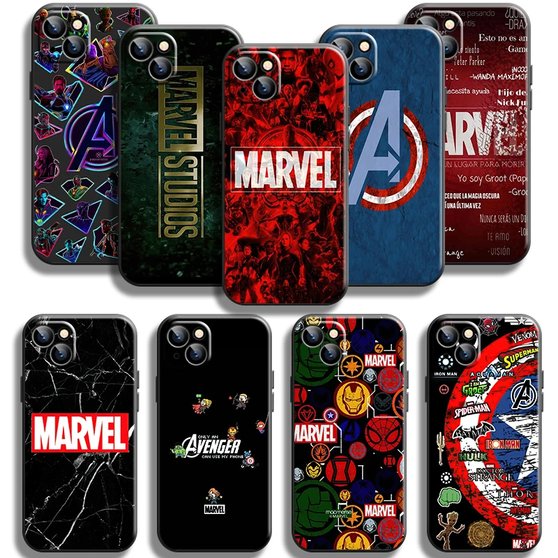 

Fashion Marvel Logo Phone Case For iPhone 11 Pro Max 12 13 Pro Mini X XR XS Max 6 6S 7 8 Plus Se2 Carcasa Back Shell Shockproof