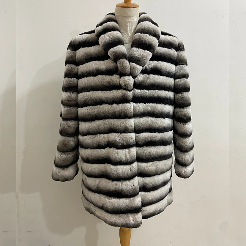 women winter luxury fur coat real rex rabbit fur coats for men ladies nice qualtiy chinchilla rex fur jacket enlarge