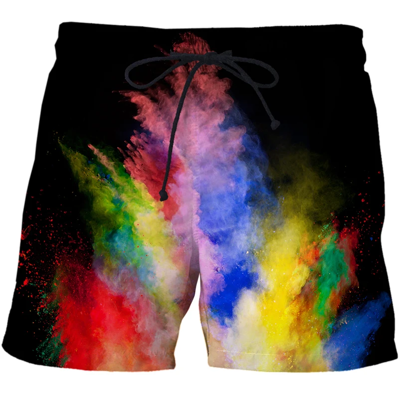 2022 New Fashion Speckled tie dye pattern Men Beach Pants Quick-drying Swimsuit Swimming Suit Funny 3D Printed Surfing Shorts