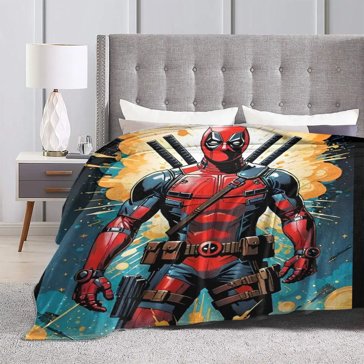Фланелевые одеяла Marvel Дэдпул и Росомаха теплое одеяло для спальни дорожное