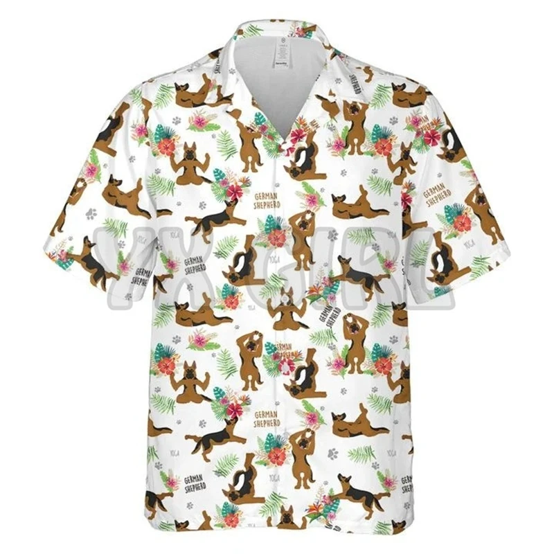 German Shepherd Lovers Funny Hawaiian Shirt  3D All Over Printed Hawaiian Shirt Men's For Women's Harajuku Casual Shirt Unisex