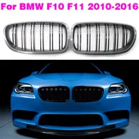 Carbon Fiber Dual Slat Style Front Kidney Grill Grille For BMW F10 F18 520i 523i 525i 530i 535i 2009-2016