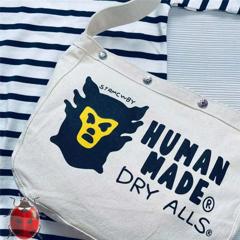 Canvas Human Made Dry Alls Backpacks Ape Head Dog Print Men Women High Quality Shoulder Bag