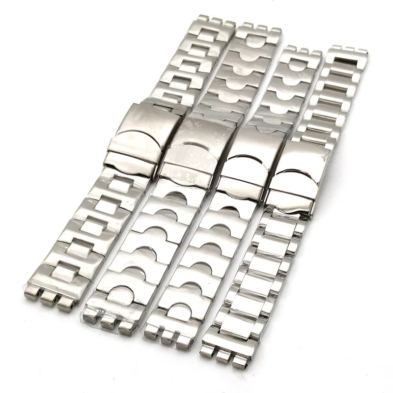 

17 19mm Watches Accessories Stainless Steel Bracelet for Swatch Strap Stainless Steel Men Watch Band Safe Buckle Wristband