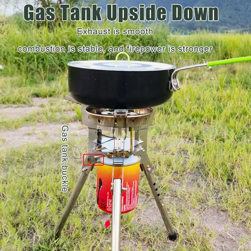 Outdoor Camping Gas Stove Camping Wind Proof Gas Burner Outdoor Strong Fire Stove Portable Foldable Burner With Brackets BRS69
